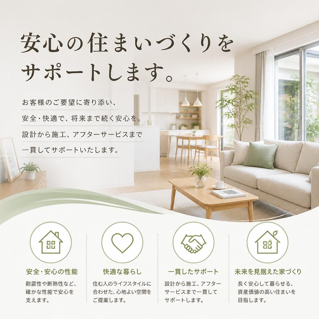 安心の住まいづくりをサポートします。