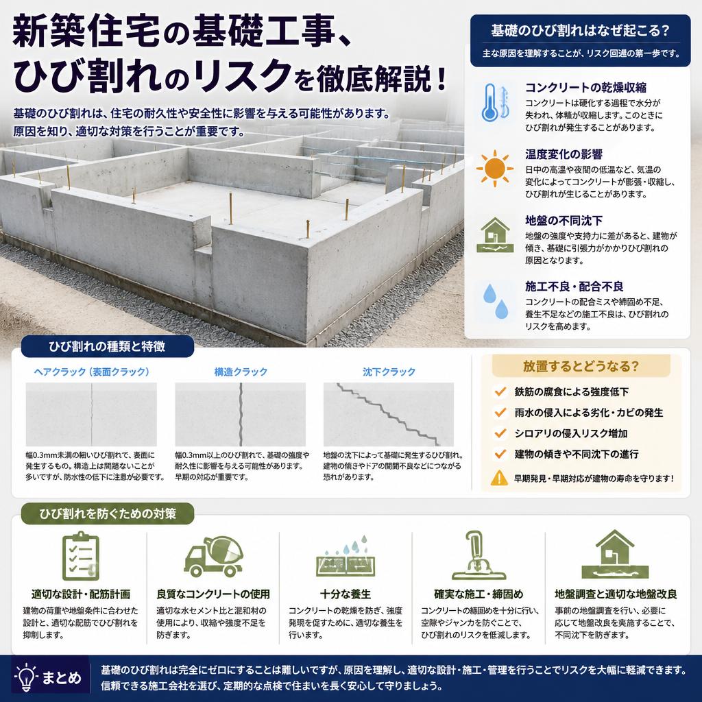 新築住宅の基礎工事、ひび割れのリスクを徹底解説！