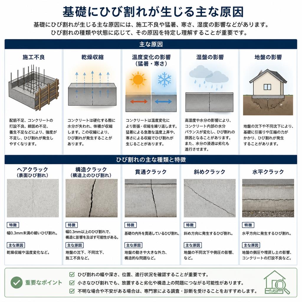 ひび割れが起こる原因