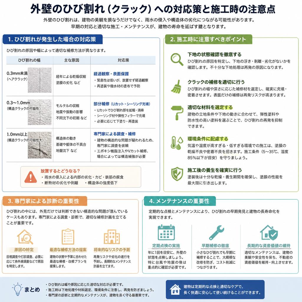 ひび割れに対する適切な対策