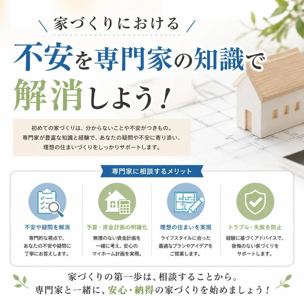 家づくりにおける不安を専門家の知識で解消しよう！