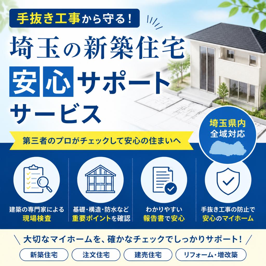 手抜き工事から守る！埼玉の新築住宅安心サポートサービス