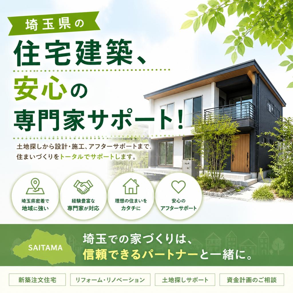 埼玉県の住宅建築、安心の専門家サポート！