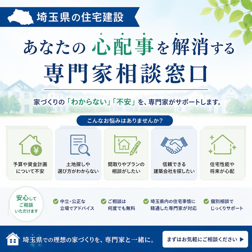 埼玉県の住宅建設、あなたの心配事を解消する専門家相談窓口
