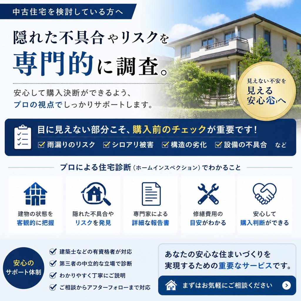 住宅の隠れた不具合を見極める