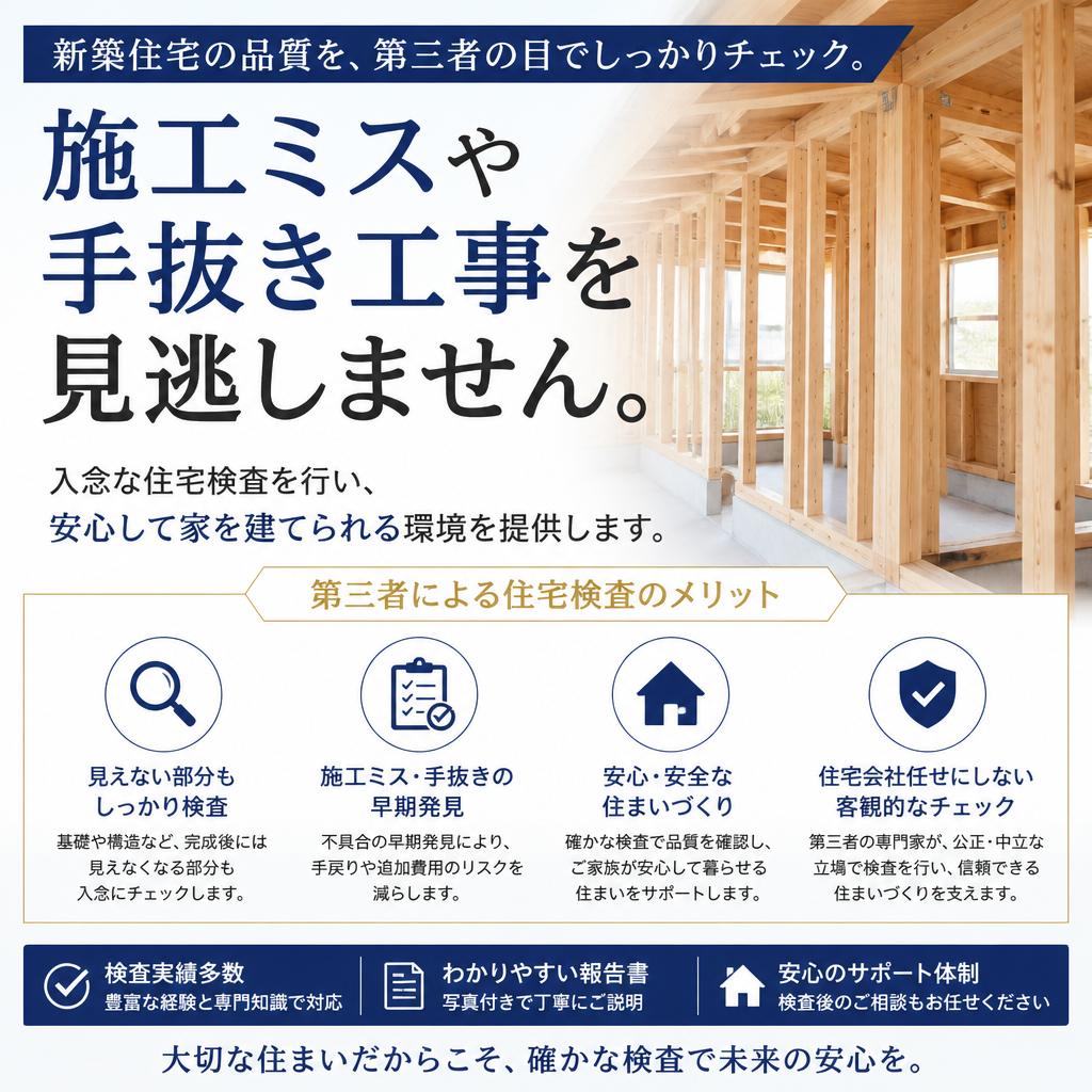 施工ミスは許さない！徹底的な住宅検査