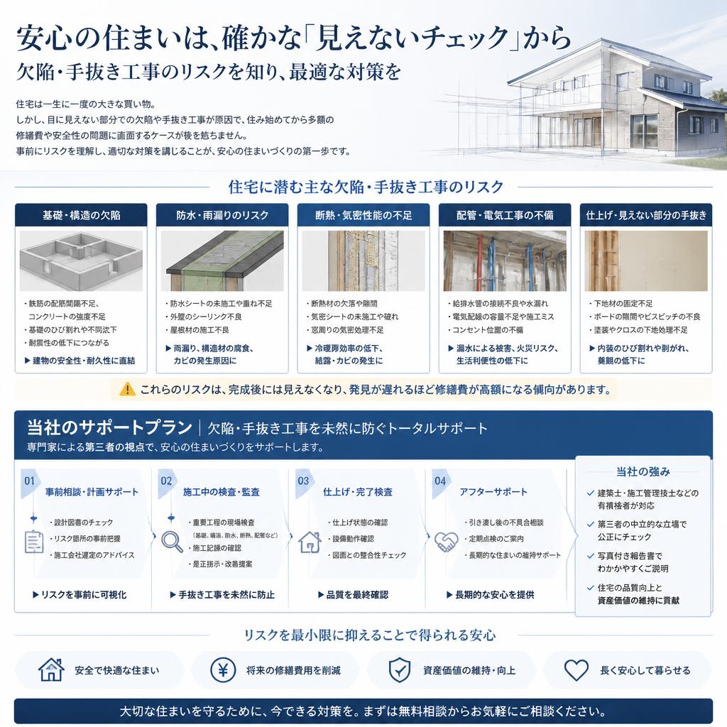 欠陥や手抜き工事に対する安心プラン