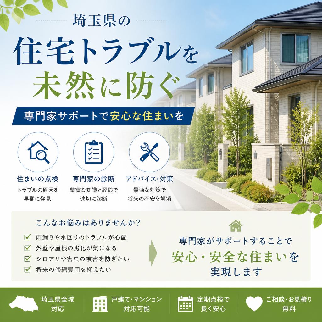 埼玉県の住宅トラブルを未然に防ぐ専門家サポートで安心な住まいを