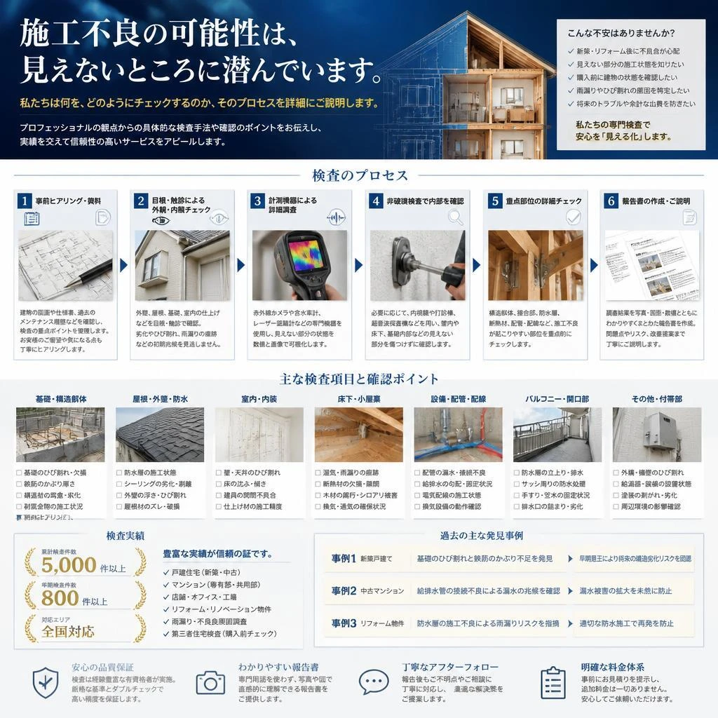 施工不良チェックのプロセス