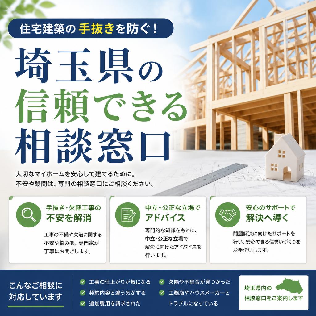 住宅建築の手抜きを防ぐ！埼玉県の信頼できる相談窓口