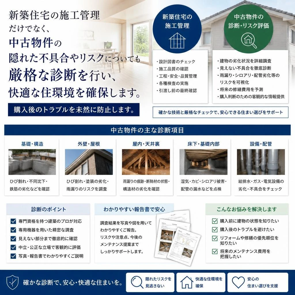 新築住宅・中古物件診断の特徴