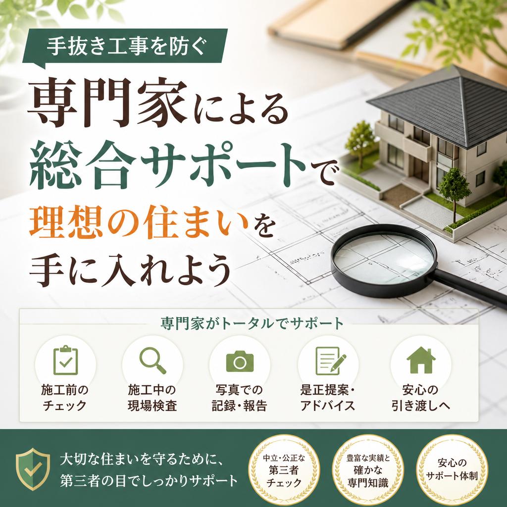 手抜き工事を防ぐ専門家による総合サポートで理想の住まいを手に入れよう