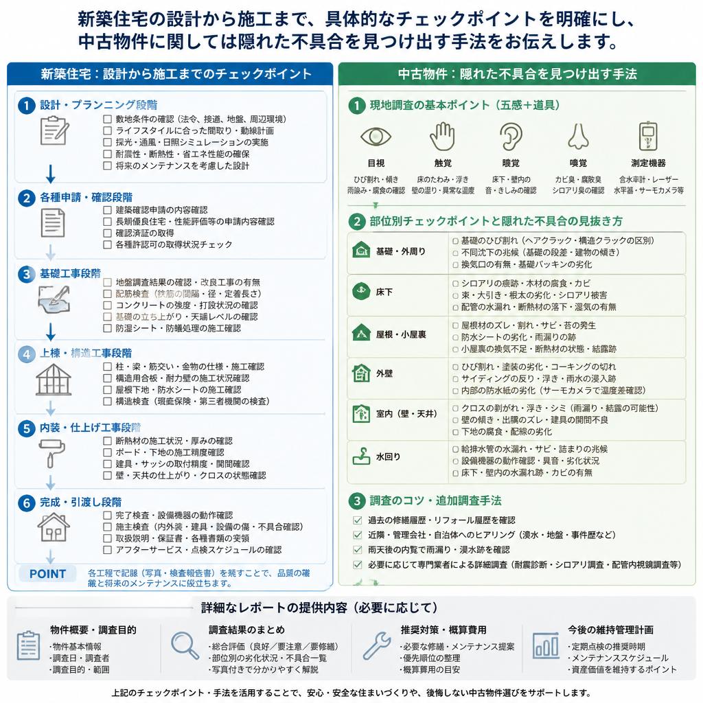 新築と中古物件、それぞれのサポート内容