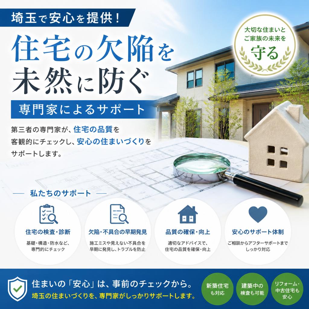 埼玉で安心を提供！住宅の欠陥を未然に防ぐ専門家によるサポート