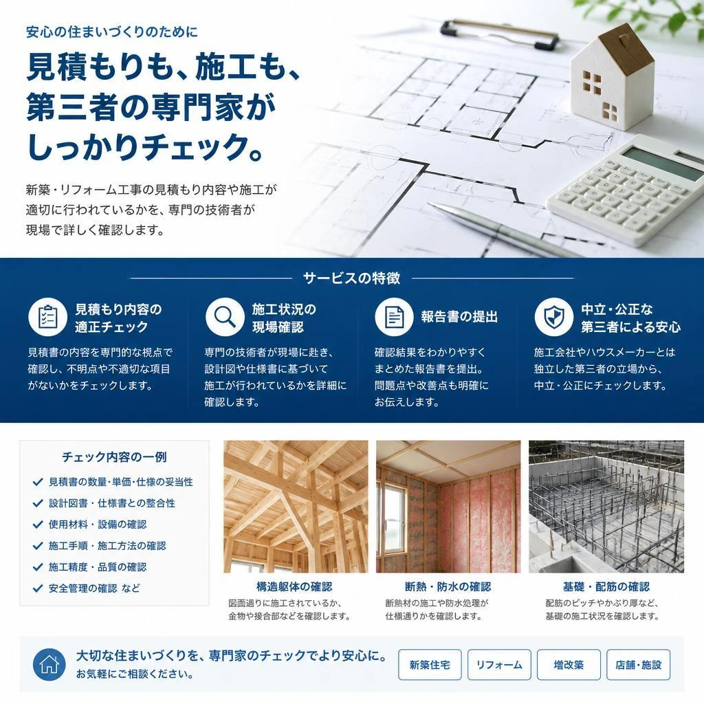 施工の妥当性をチェックする検査サービス