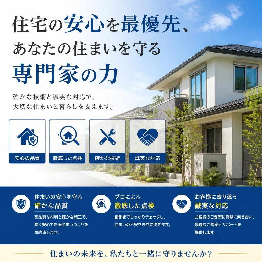 住宅の安心を最優先、あなたの住まいを守る専門家の力