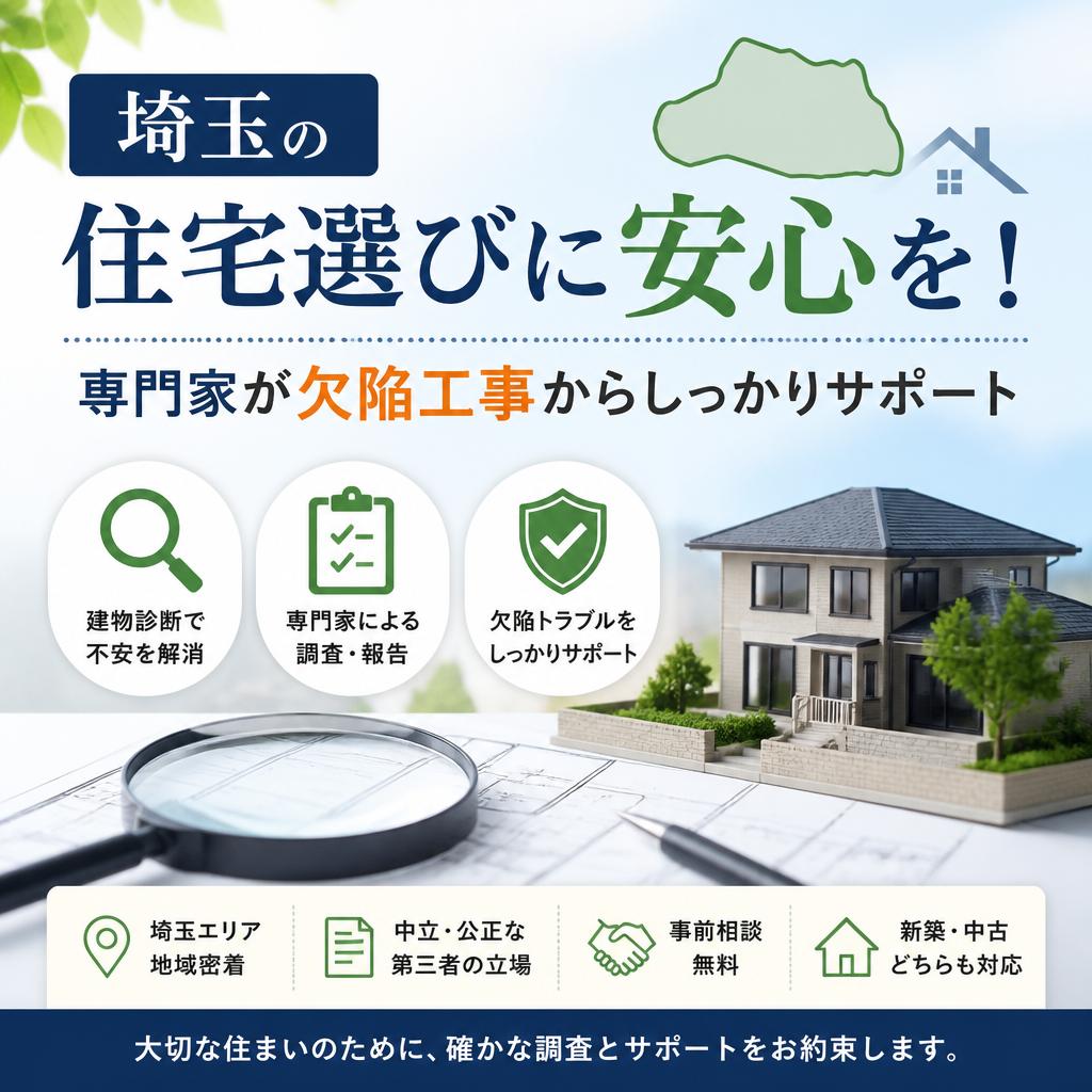 埼玉の住宅選びに安心を！専門家が欠陥工事からしっかりサポート