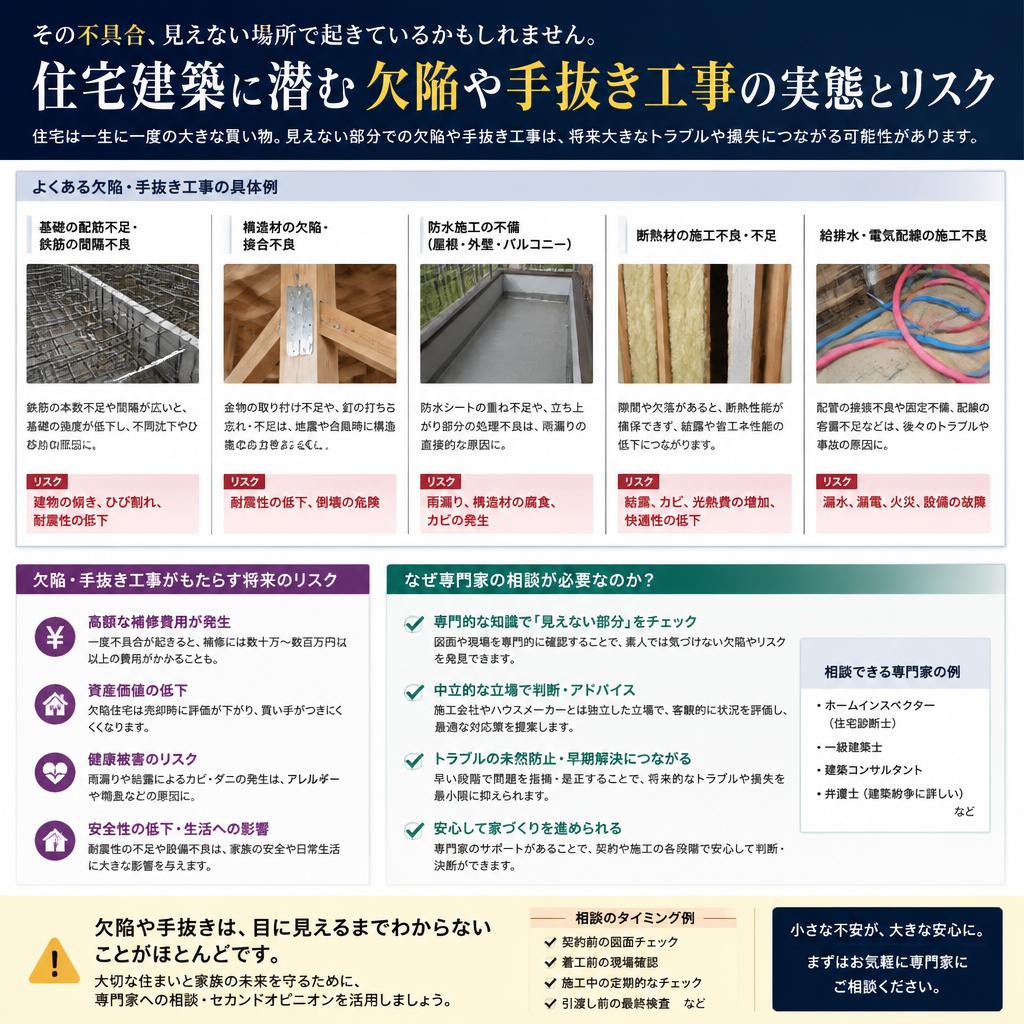 欠陥や手抜き工事のリスクとは？