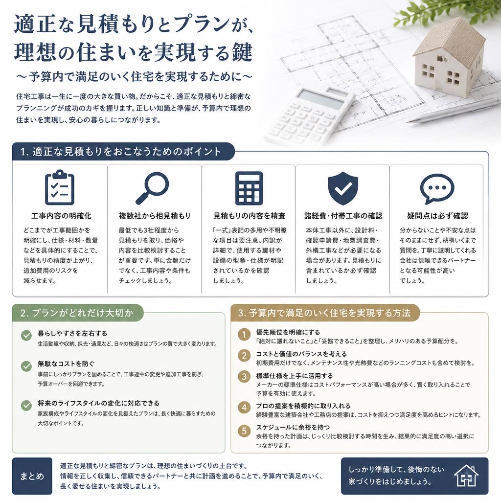 適正な見積もりとプランの重要性