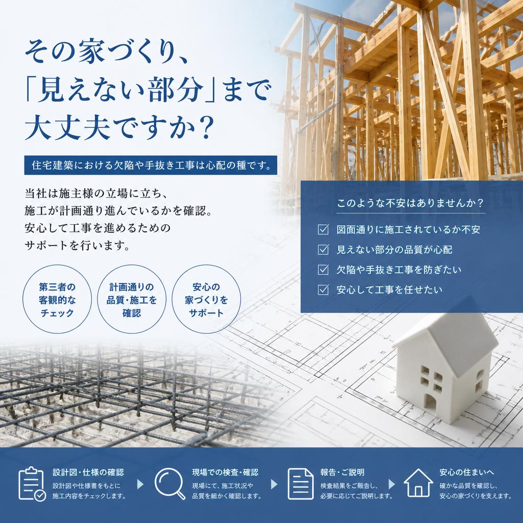 欠陥や手抜き工事への不安解消