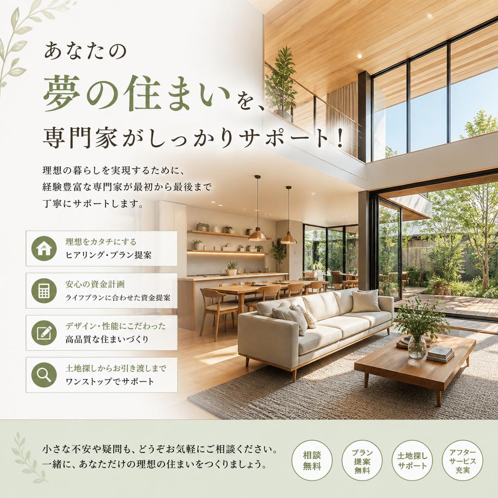 あなたの夢の住まいを、専門家がしっかりサポート！