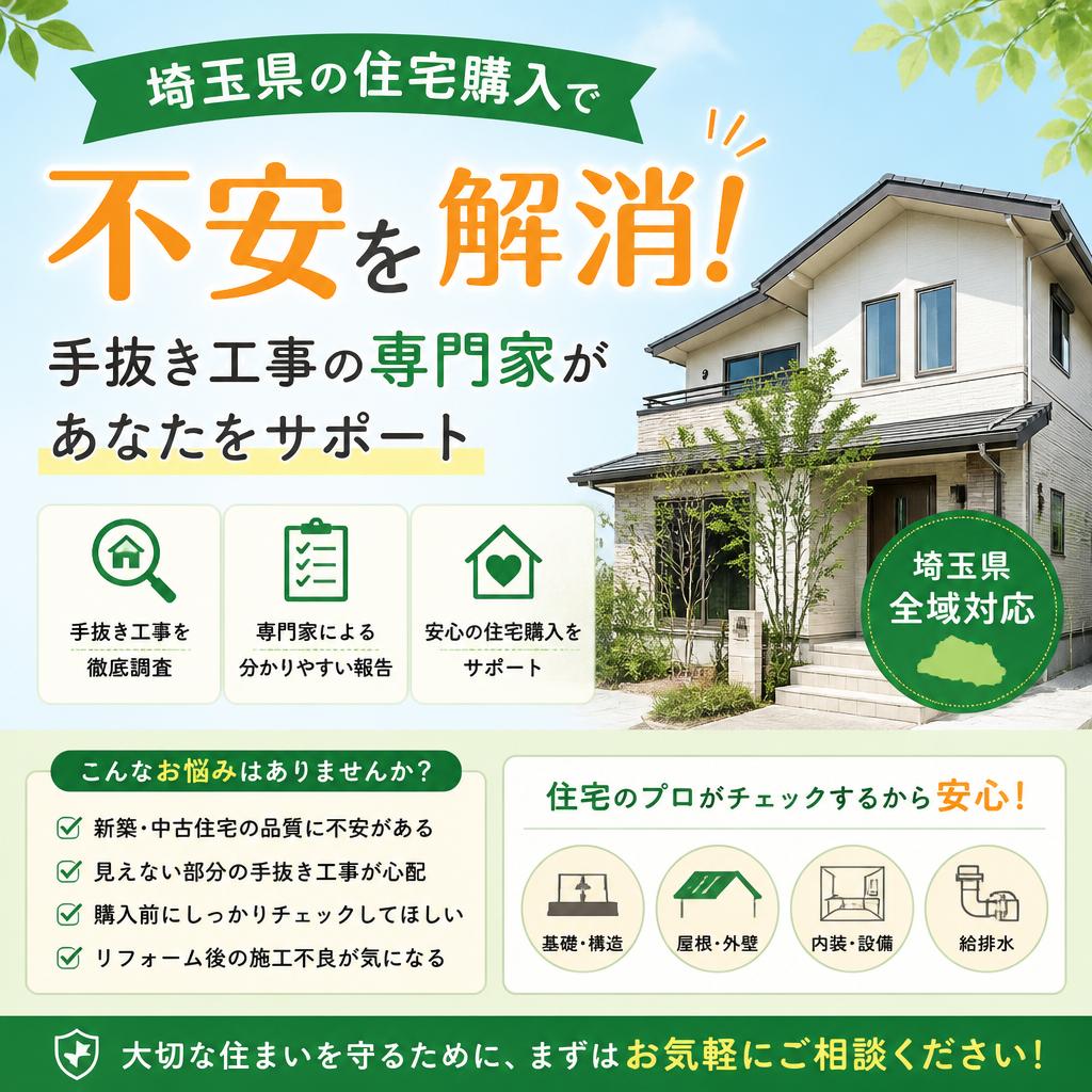 埼玉県の住宅購入で不安を解消！手抜き工事の専門家があなたをサポート