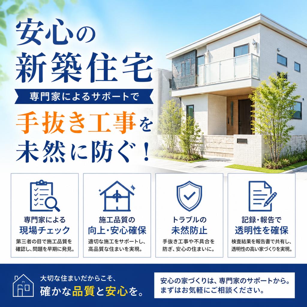 安心の新築住宅、専門家によるサポートで手抜き工事を未然に防ぐ！