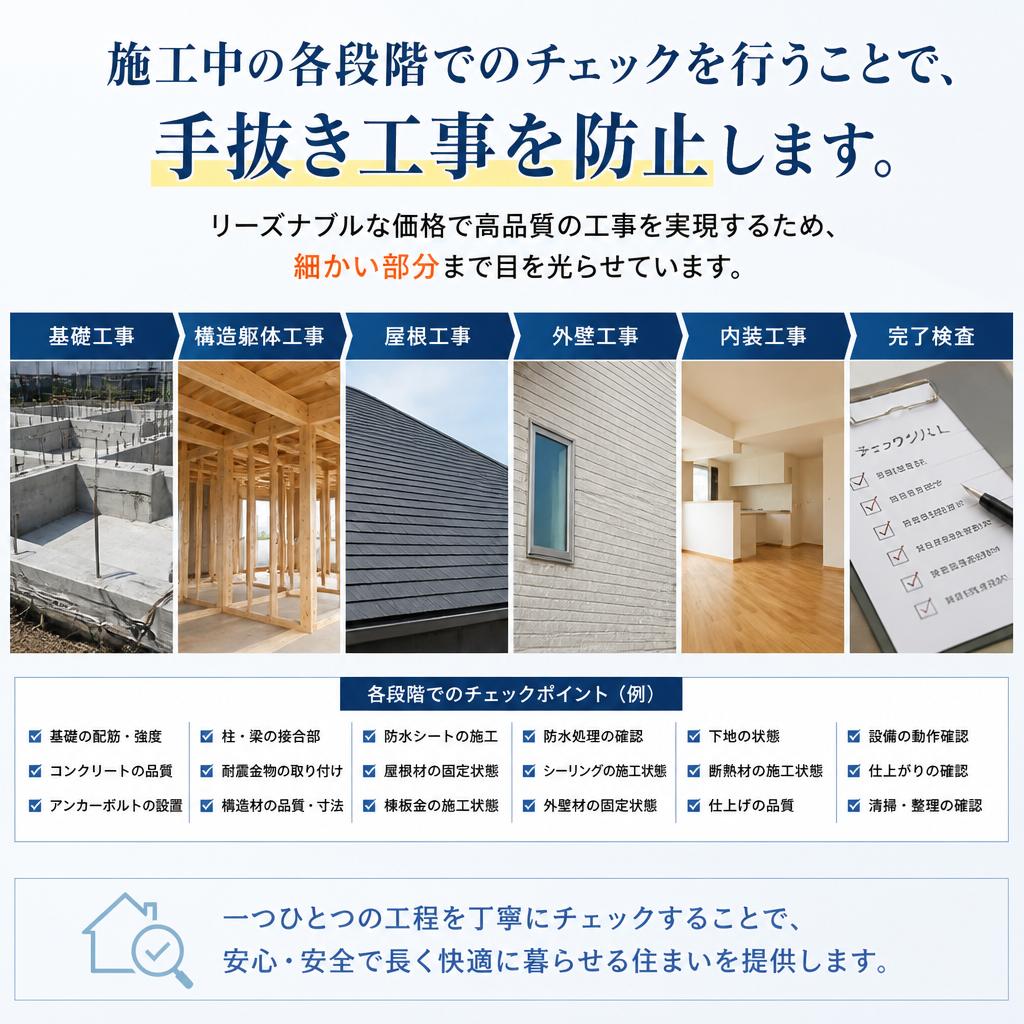 手抜き工事を防ぐための品質管理
