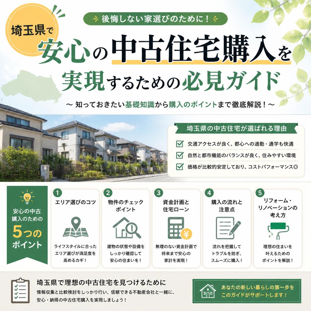 埼玉県で安心の中古住宅購入を実現するための必見ガイド