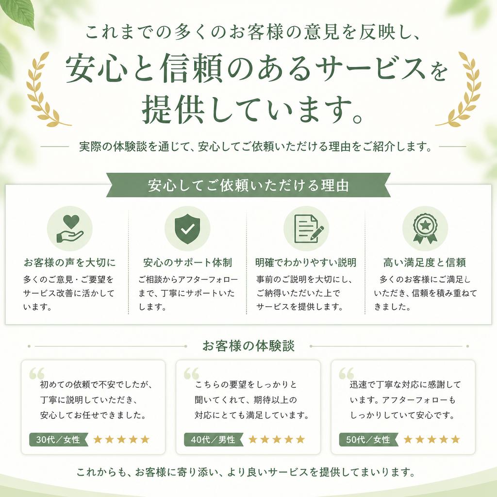 お客様の声 - 実績と信頼