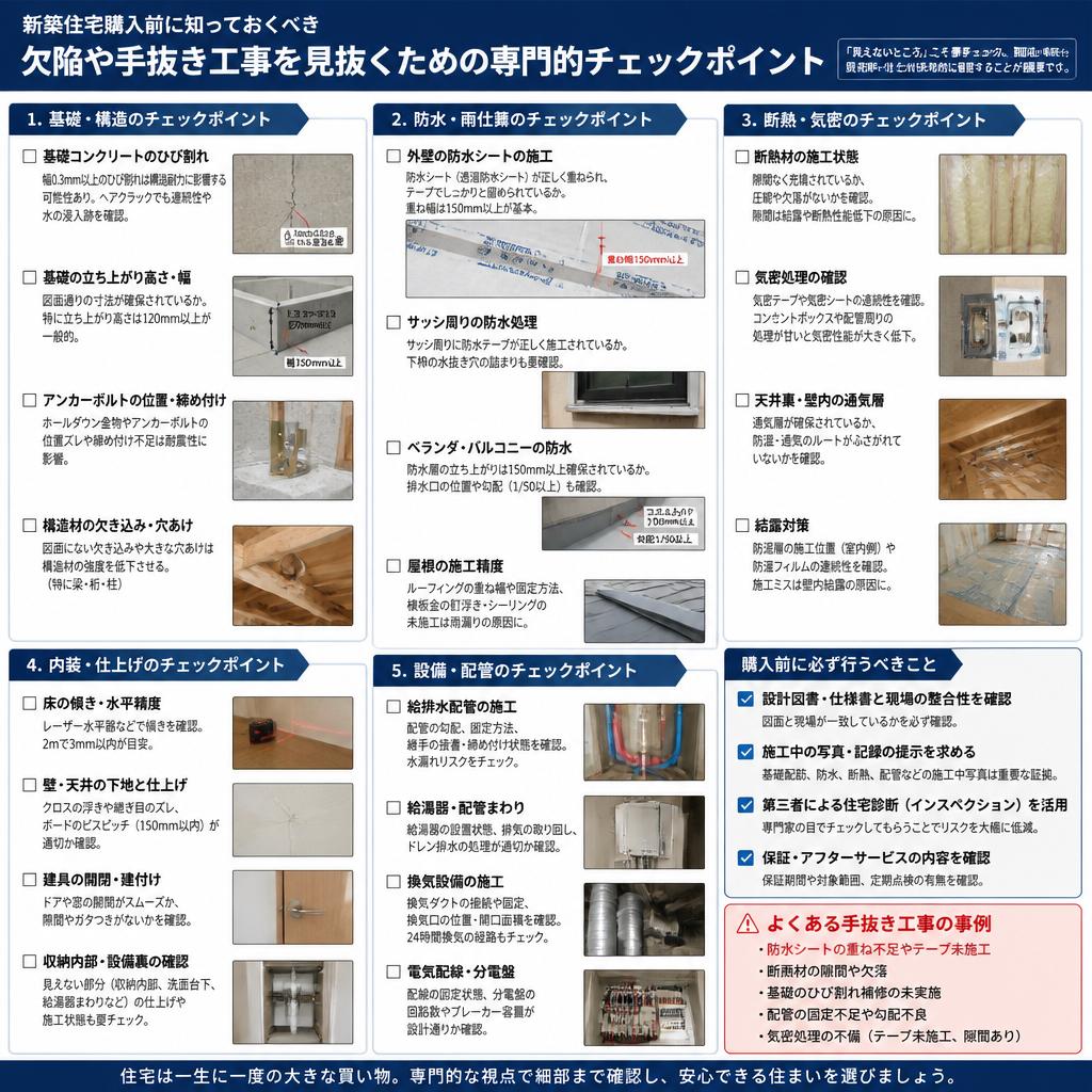 専門家による欠陥・手抜き工事のチェックポイント