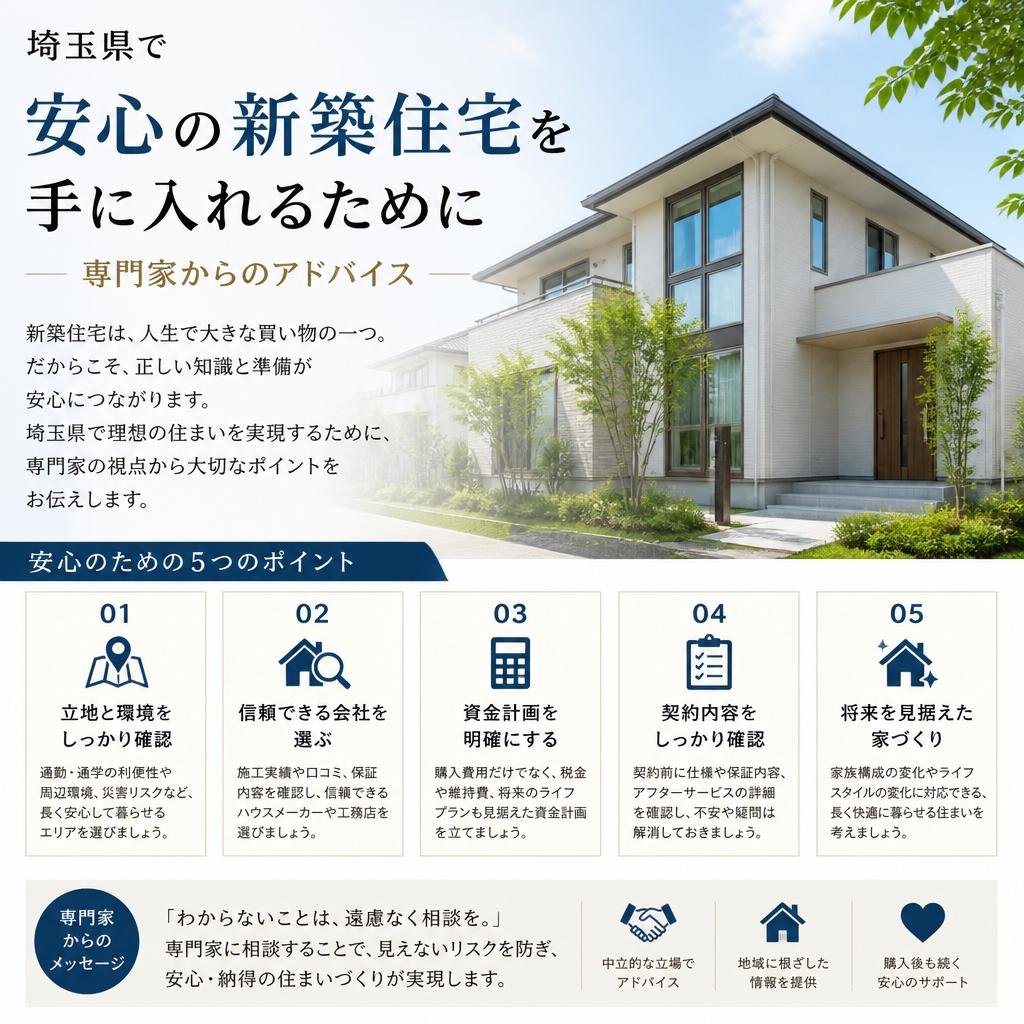 埼玉県で安心の新築住宅を手に入れるための専門家からのアドバイス