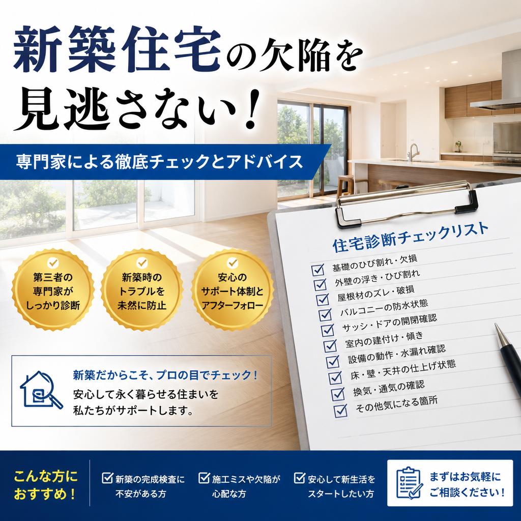 新築住宅の欠陥を見逃さない！専門家による徹底チェックとアドバイス