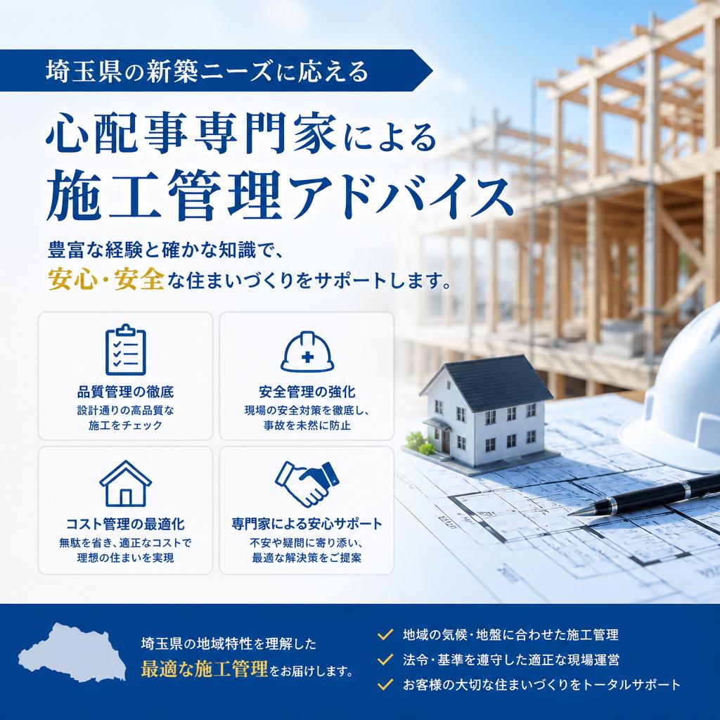 埼玉県の新築ニーズに応える、心配事専門家による施工管理アドバイス